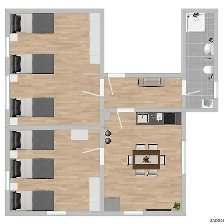 Sad303 - Geraeumige Monteurwohnung Mit Balkon Apartament *